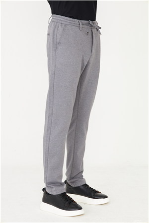 Gri Bağcıklı Rahat Kesim Jogger Pantolon