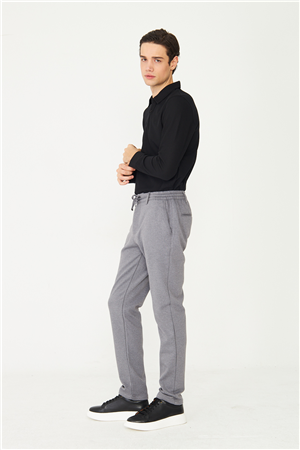 Gri Bağcıklı Rahat Kesim Jogger Pantolon