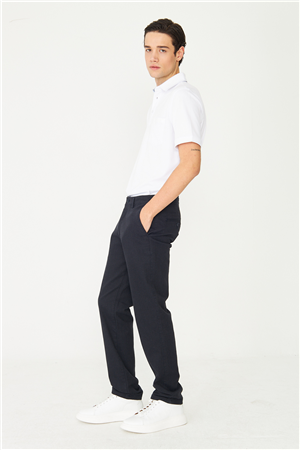 Lacivert Dokulu Modern Klasik Pantolon