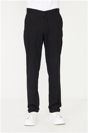 Siyah Premium Dokulu Klasik Pantolon