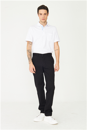 Siyah Premium Dokulu Klasik Pantolon