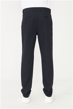Lacivert Dokulu Modern Klasik Pantolon