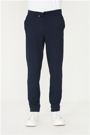 Lacivert Beli Bağcıklı Modern Kesim Jogger Erkek Pantolon