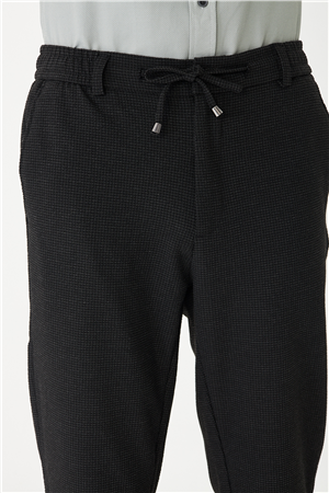 Siyah Bağcıklı Smart Casual Pantolon