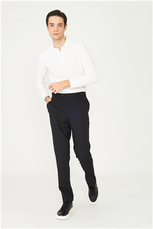 Siyah Modern Kesim Günlük Klasik Pantolon