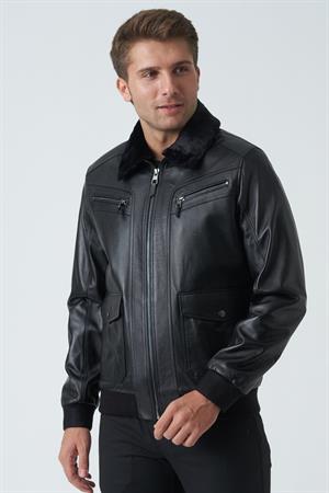 White Stone Armagh 5005 Slim Fit Torba Cep Kuzu Derisi Mont Siyah