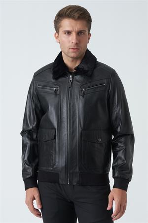 White Stone Armagh 5005 Slim Fit Torba Cep Kuzu Derisi Mont Siyah