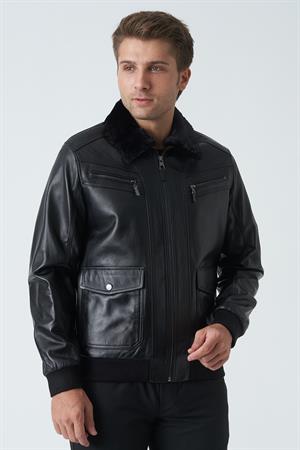 White Stone Armagh 5005 Slim Fit Torba Cep Kuzu Derisi Mont Siyah