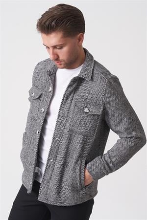 White Stone  São Paulo G2527 Slim Fit Ceket Gömlek Desenli