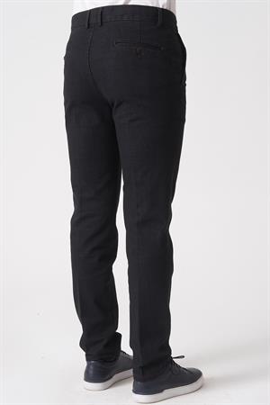 Siyah Slim Fit Esnek Likralı Pamuklu Kumaş Pantolon