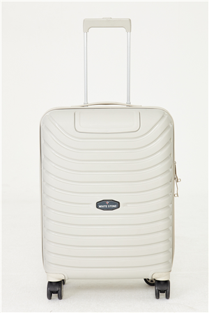 Bej Orta Boy Sert Kabuk Valiz   