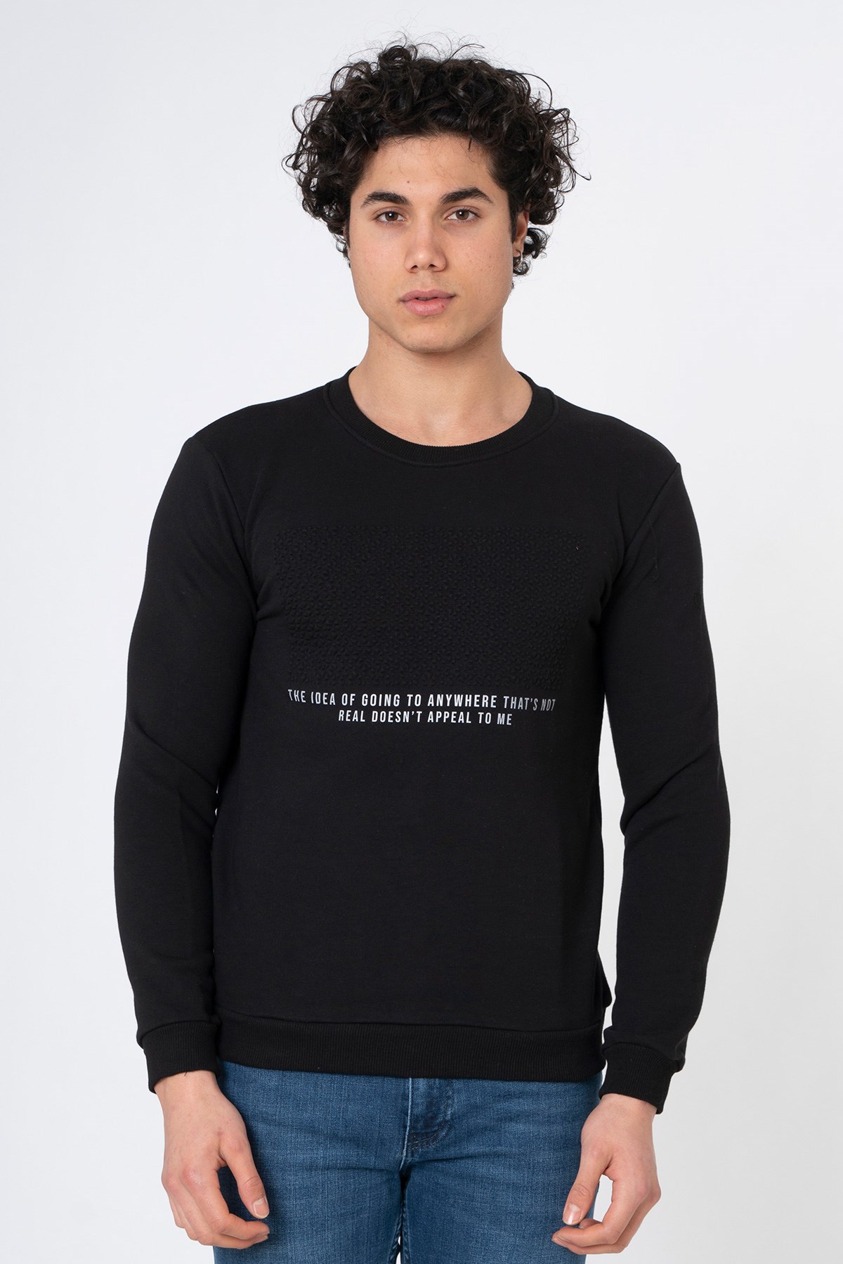 Markasız  2022-K  SW101-W7 SWEATSHİRT    SİYAH