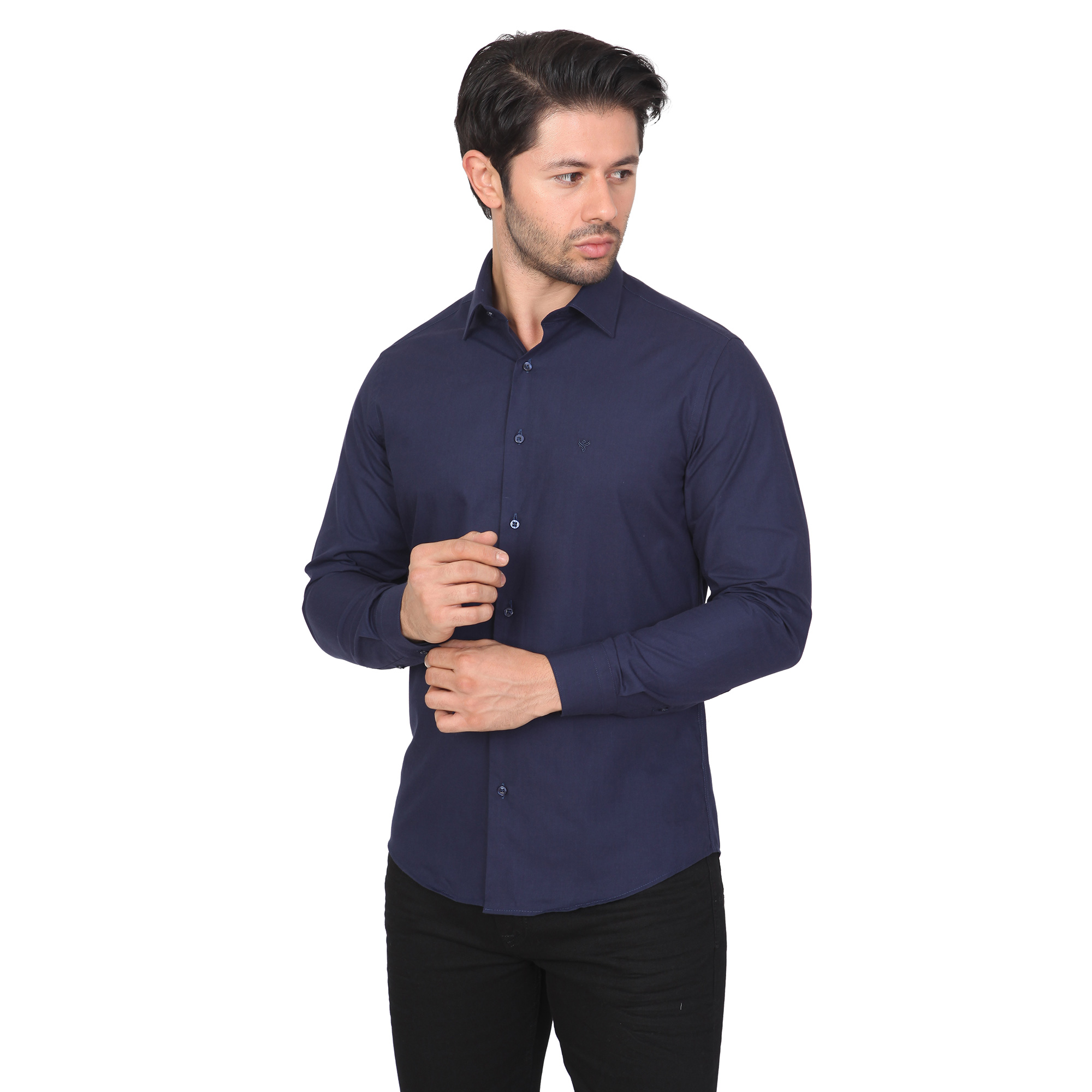 WHİTE STONE2019-Y  PAMUK- POLYESTER REGULAR GÖMLEK  REGULAR UZUNKOL  LACİ