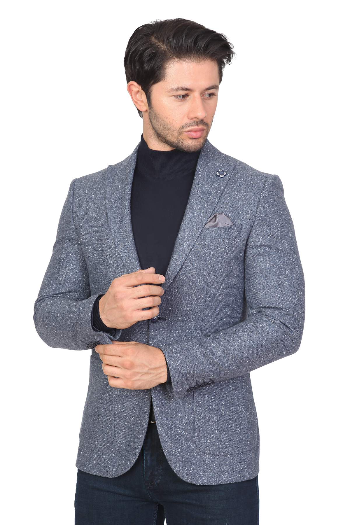 WHİTE STONE2020-K  YÜN-POLYESTER TEK CEKET  AKT133  DESENLİ