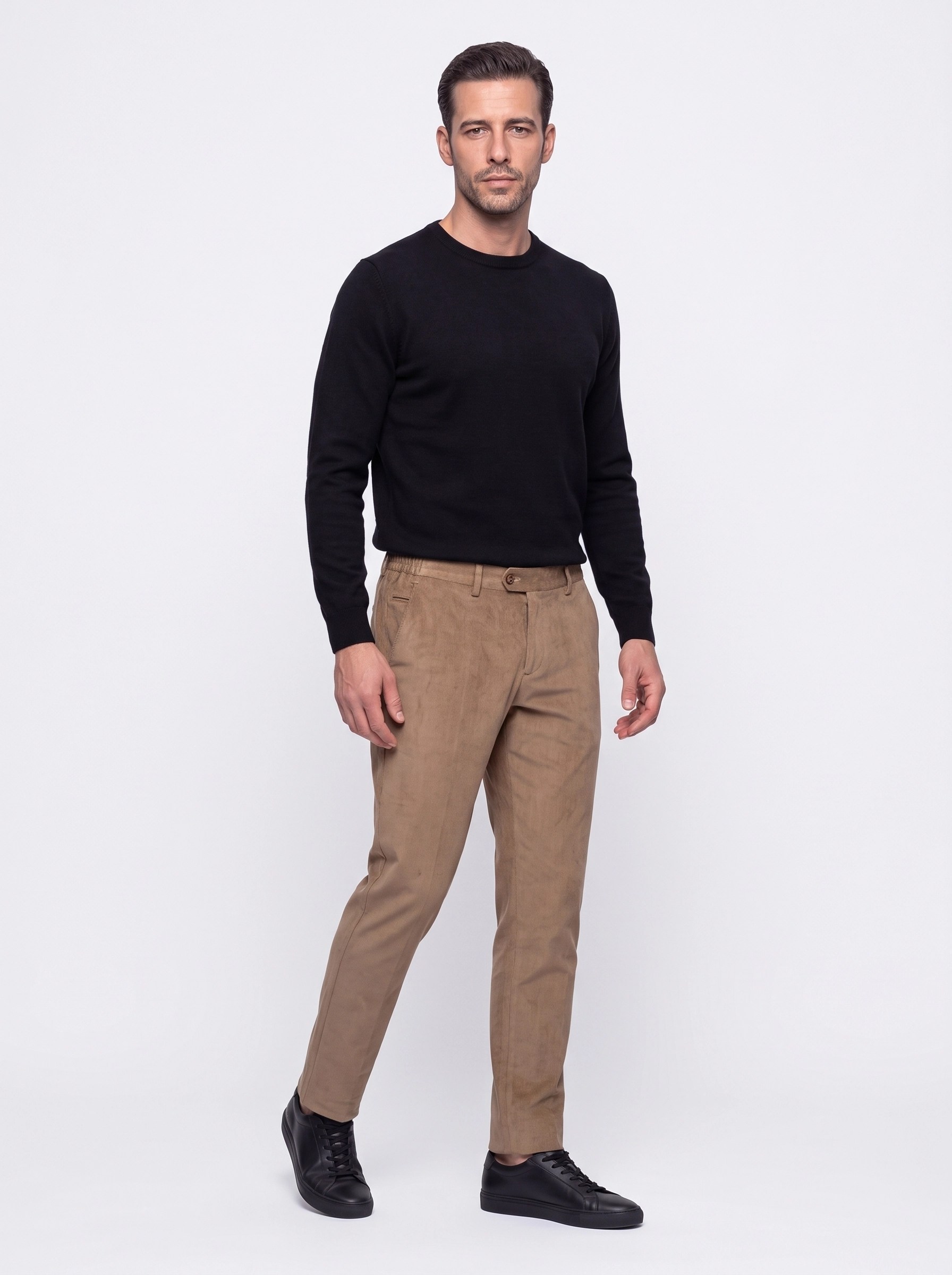 White StoneBej Regular Fit Kadife Jogger Spor Pantolon