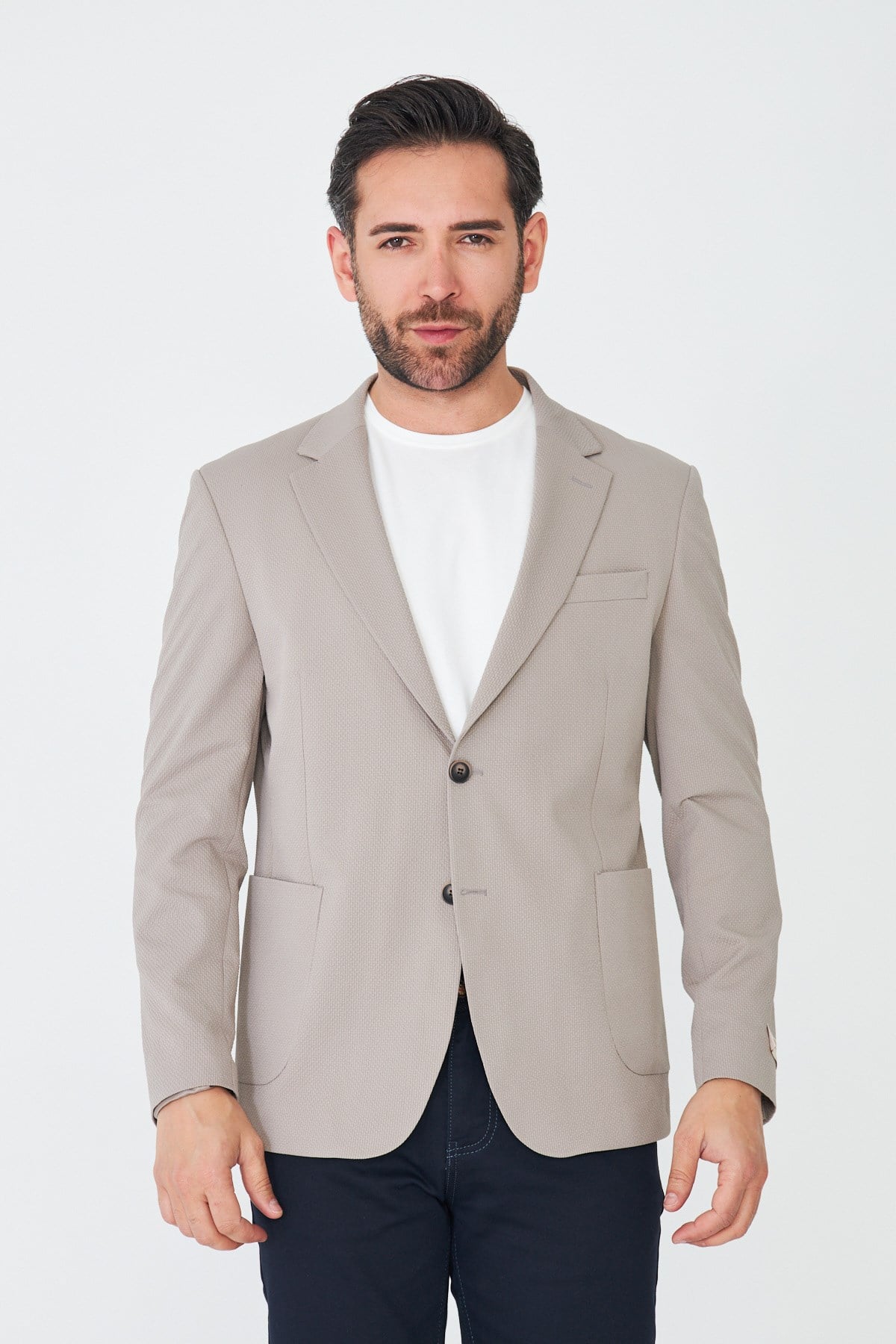 White StoneBej Slim Fit Erkek Blazer Ceket