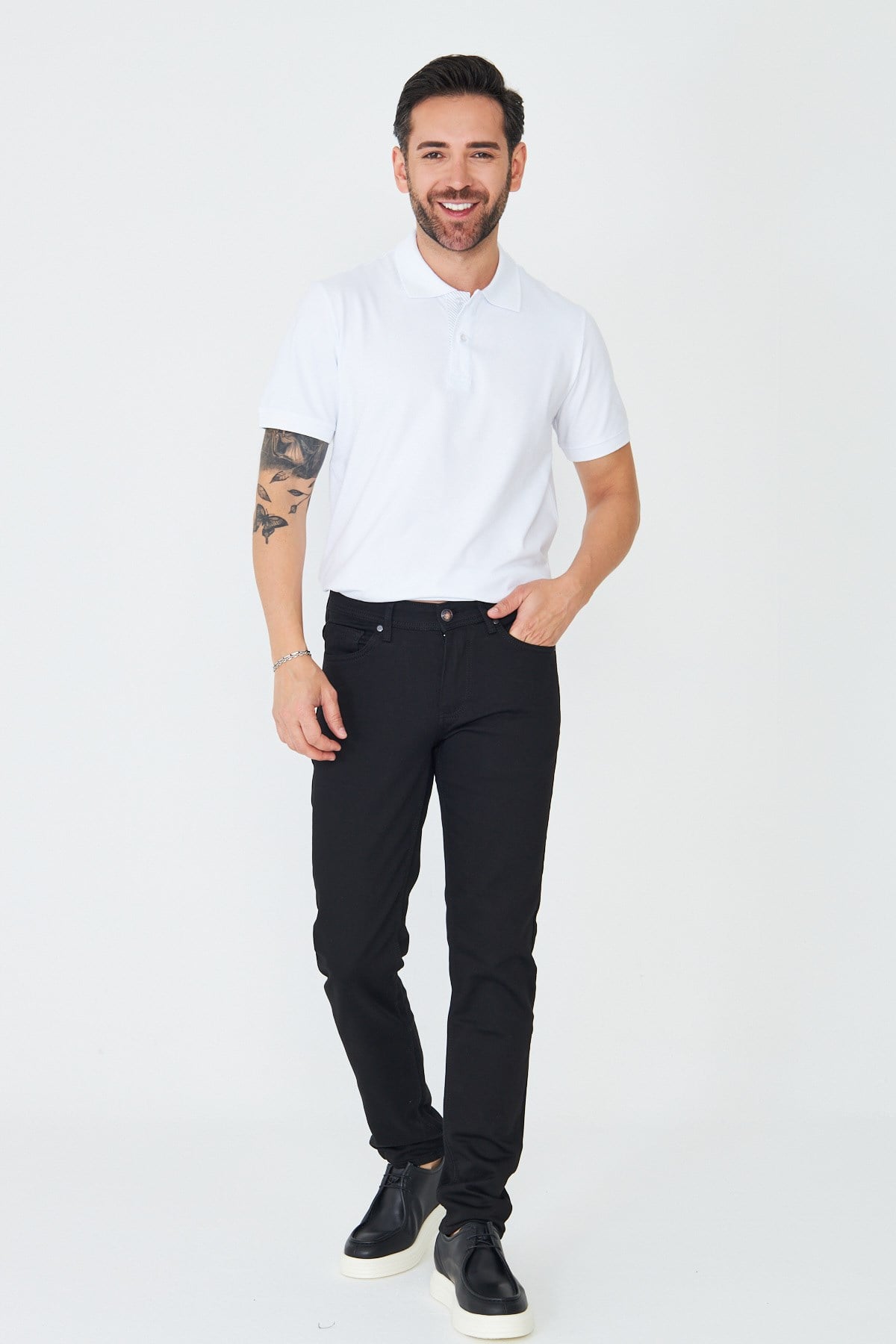 White StoneErkek Siyah Günlük Kot Pantolon