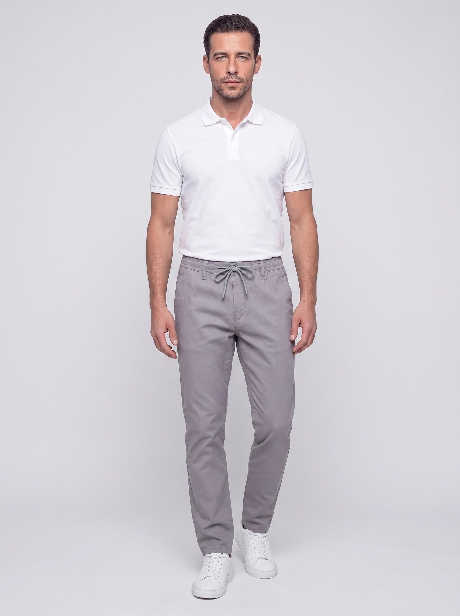 White StoneGri Belden Bağlamalı Dynamic Fit Erkek Jogger Pantolon