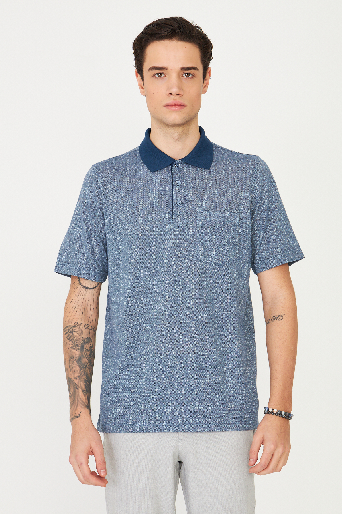 White Stoneİndigo Polo Yaka T-Shirt 