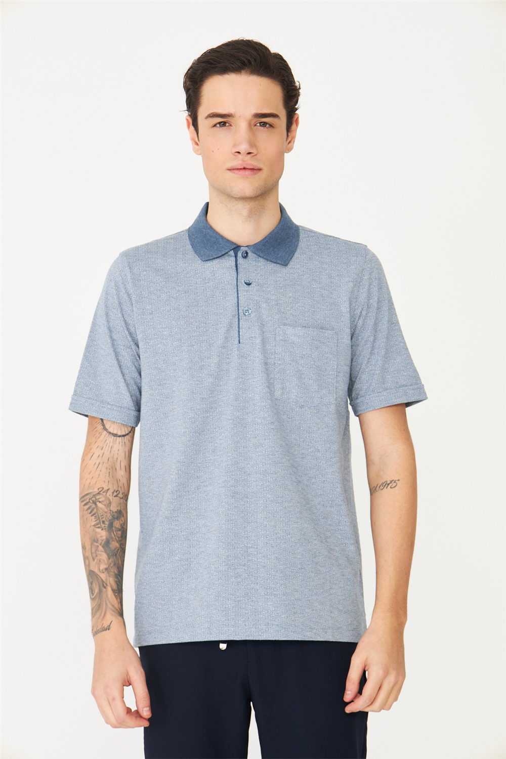 White Stoneİndigo Polo Yaka T-Shirt 