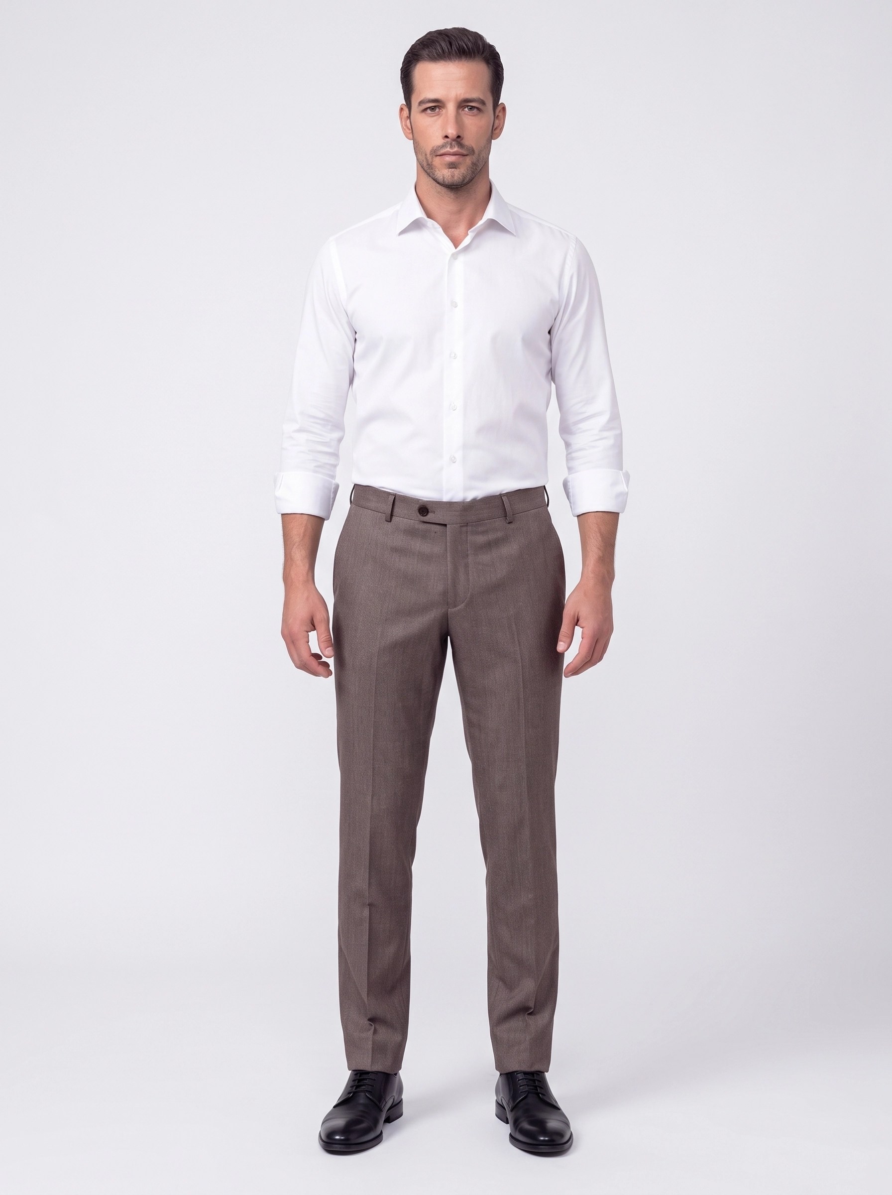 White StoneKahverengi Comfort Fit Erkek Klasik Pantolon