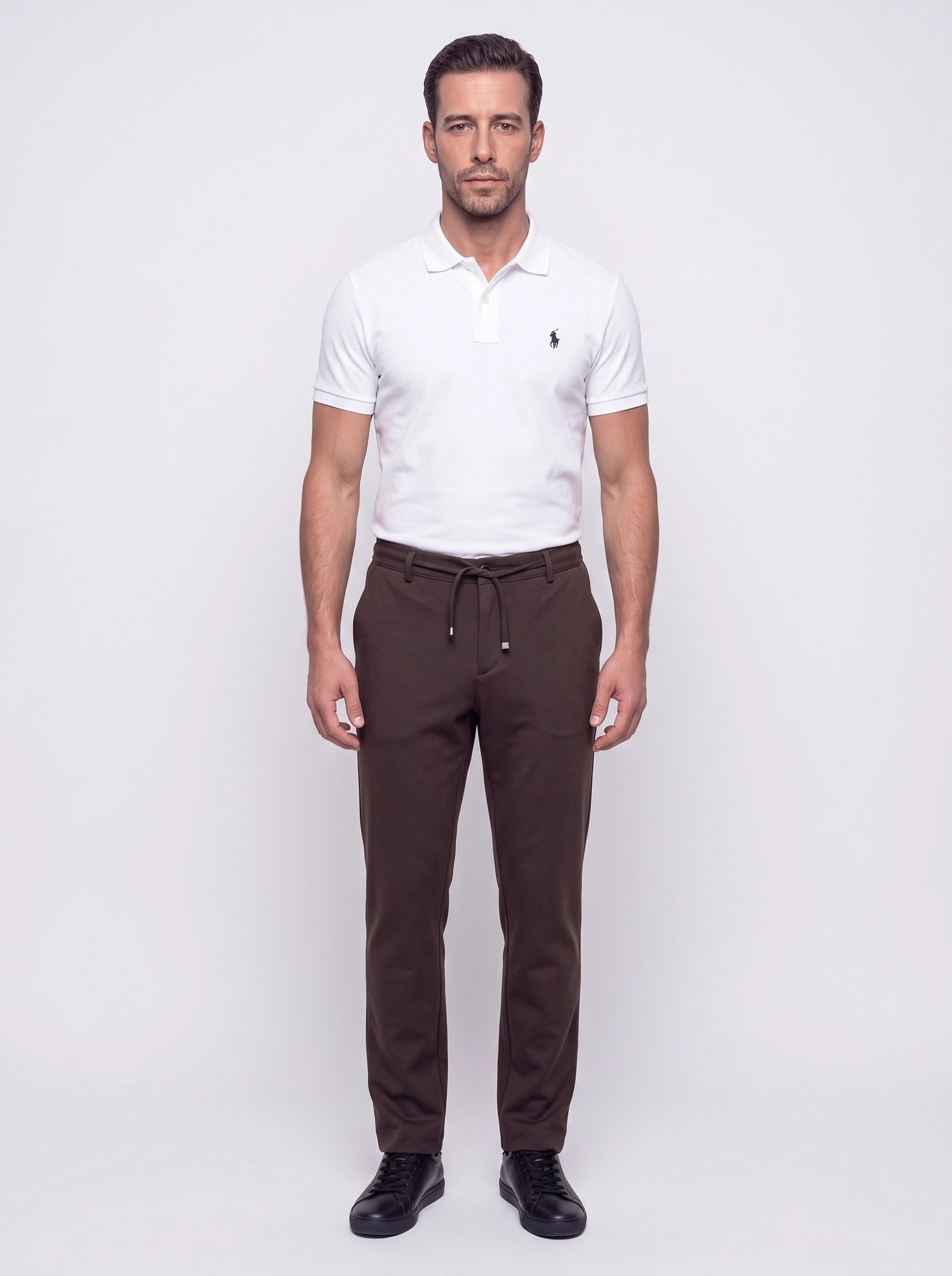 White StoneKahverengi Yandan Cepli Slim Fit Jogger Spor Pantolon