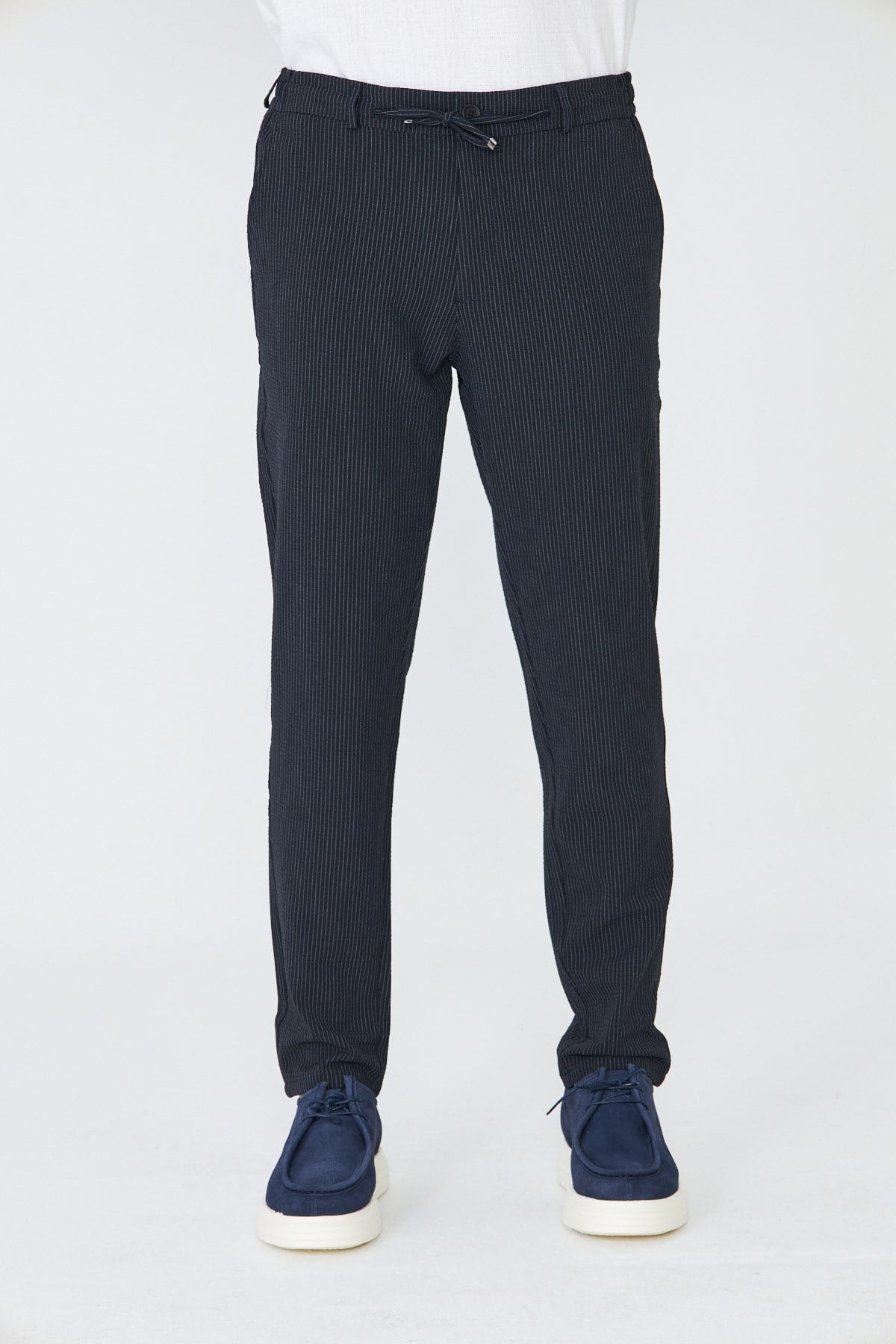 White StoneLacivert İnce Çizgili Jogger Spor Erkek Pantolon