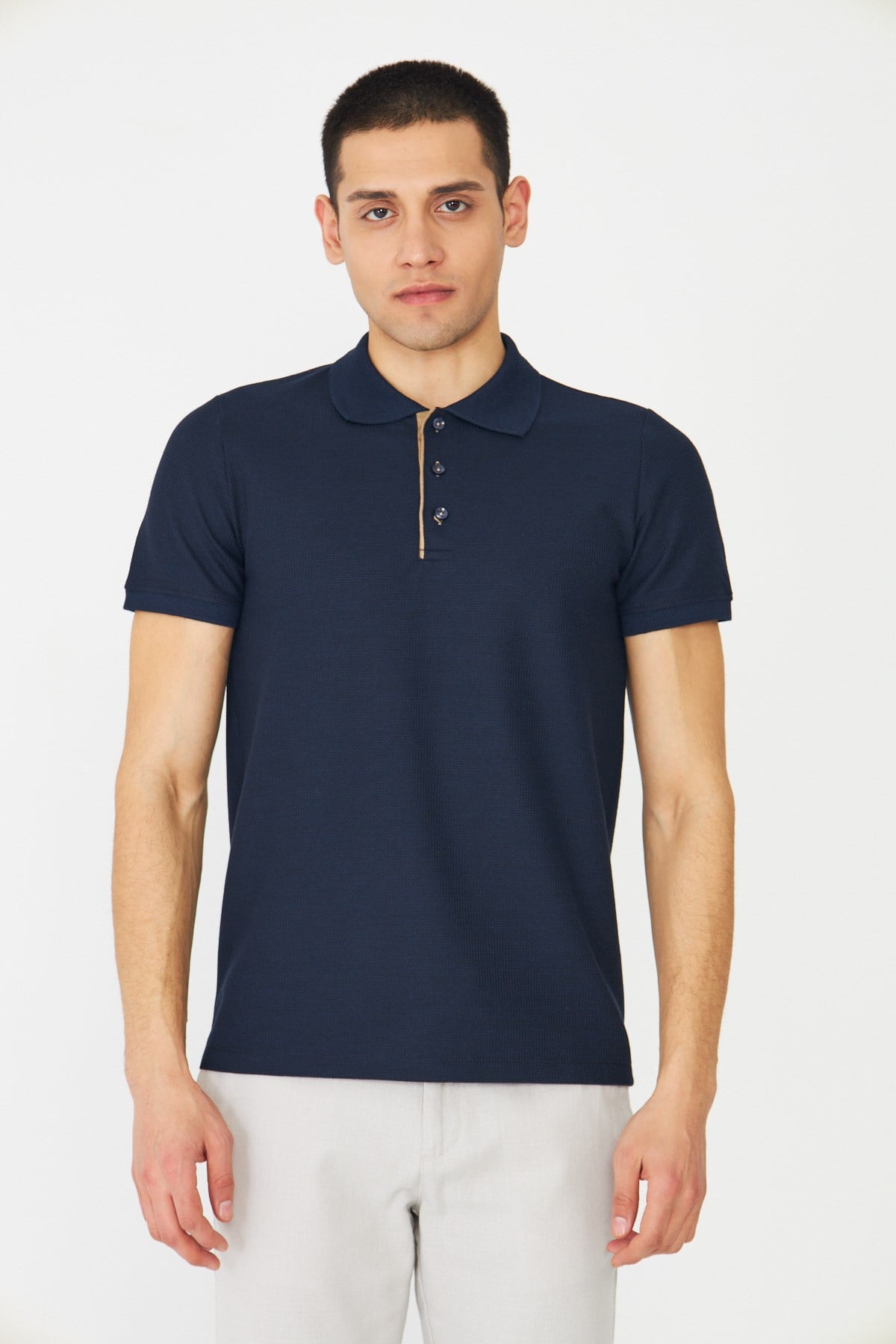 White StoneLacivert Modern Kesim Polo Yaka Erkek T-Shirt