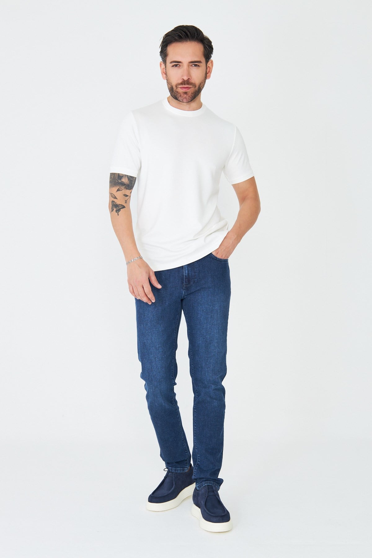 White StoneLacivert Regular Erkek Kot Pantolon