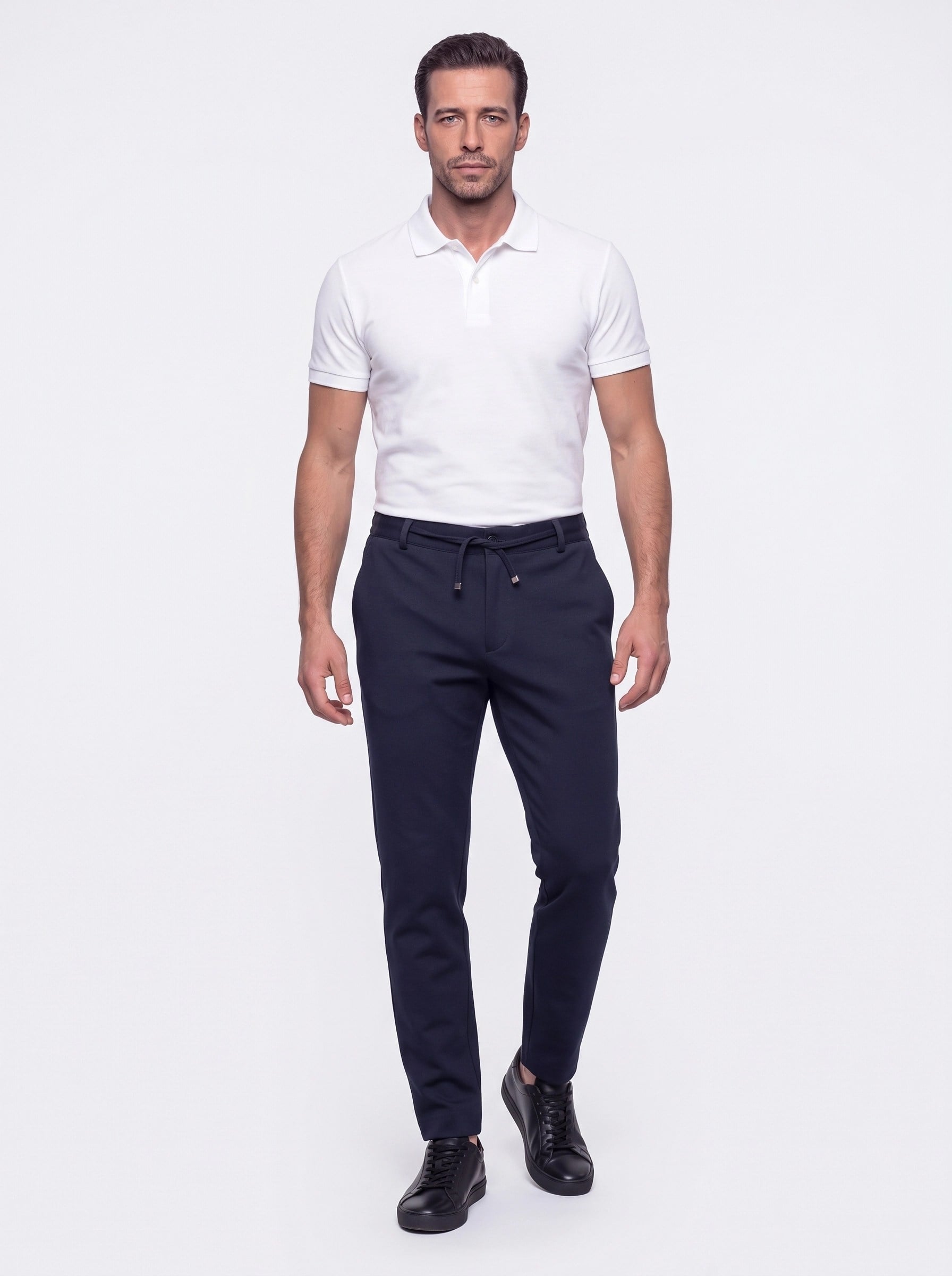 White StoneLacivert Yandan Cepli Slim Fit Jogger Spor Pantolon