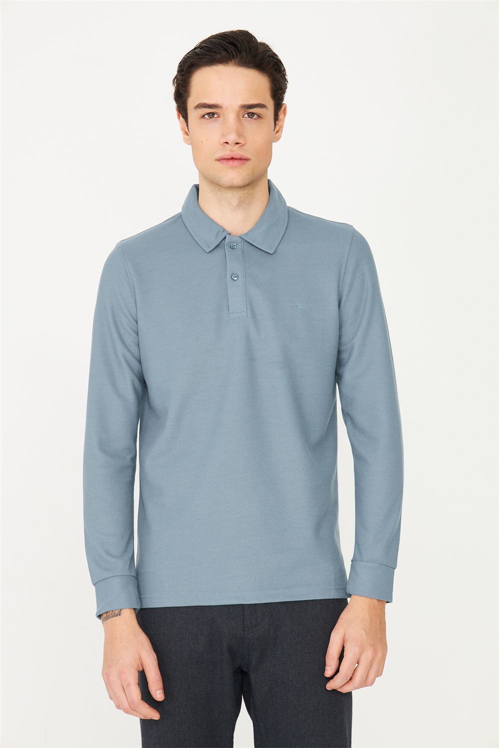 White StoneMavi Polo Yaka Sweatshirt 