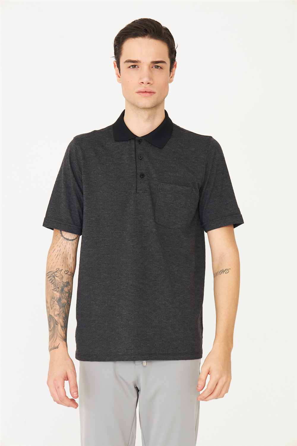 White StoneSiyah Polo Yaka T-Shirt 