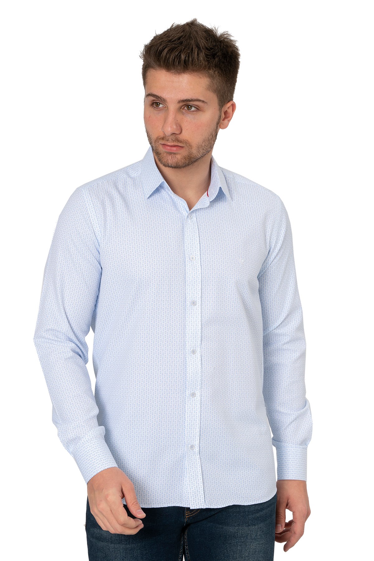 White StoneWHİTE STONE  2021-Y  PAMUK- POLYESTER REGULAR GÖMLEK  REGULAR UZUNKOL  DESENLİ