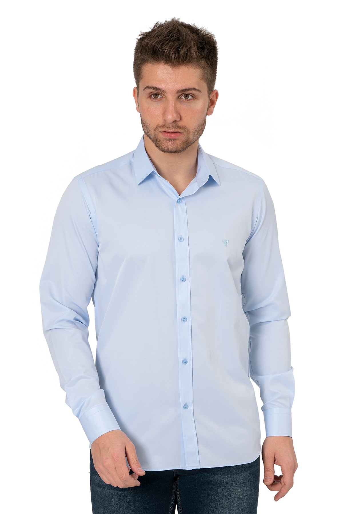 White StoneWHİTE STONE  2021-Y  PAMUK- POLYESTER REGULAR GÖMLEK  REGULAR UZUNKOL  A.MAVİ