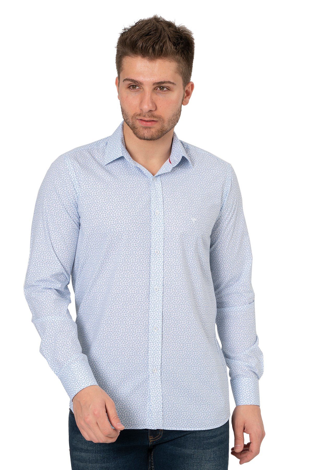 White StoneWHİTE STONE  2021-Y  PAMUK- POLYESTER REGULAR GÖMLEK  REGULAR UZUNKOL  DESENLİ