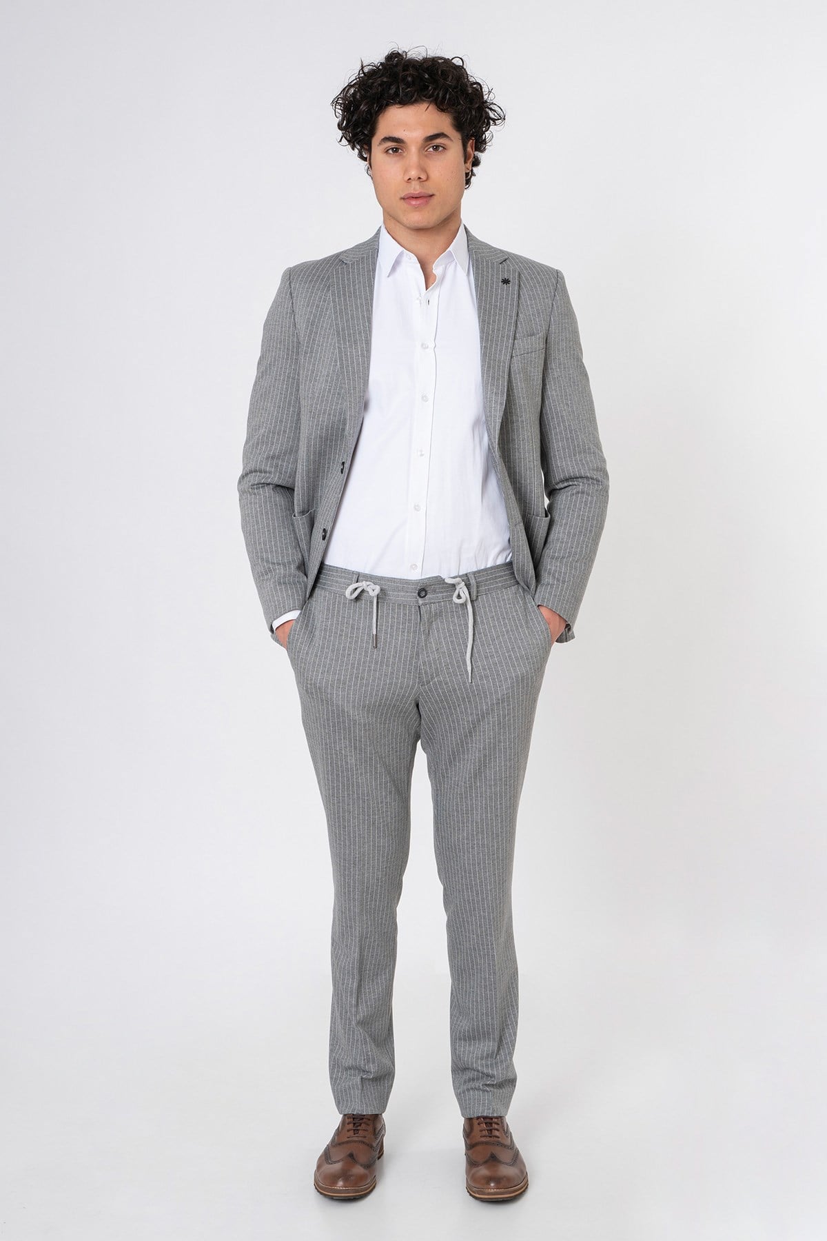 White StoneWHİTE STONE  2022-K  T219 JOGGER DESENLİ  TAKIM ELBİSE  135  GRİ