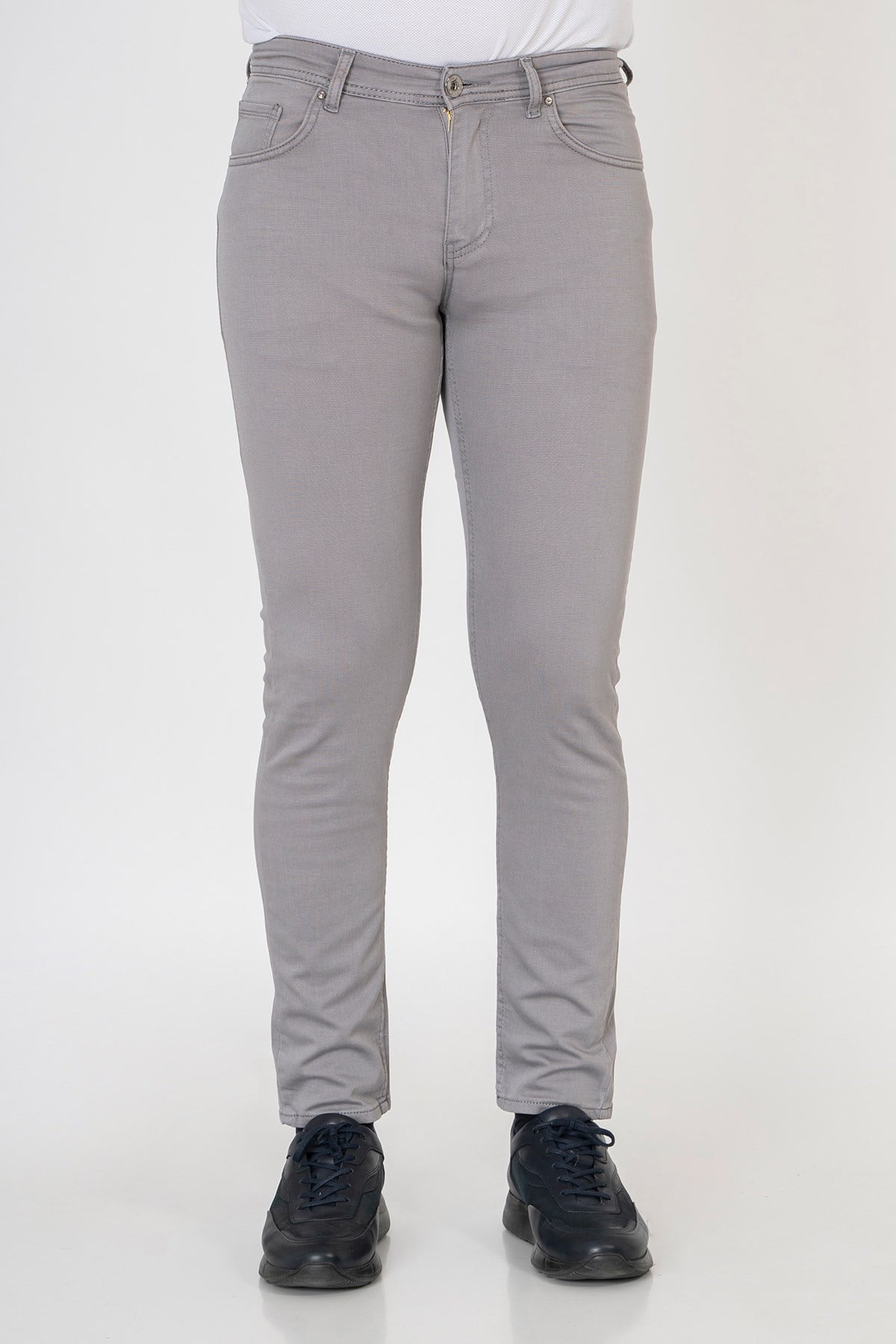 White StoneWHİTE STONE  2022-Y  P116 ZÜMRÜT ÖRME JEAN PANTOLON  5 CEP  GRİ
