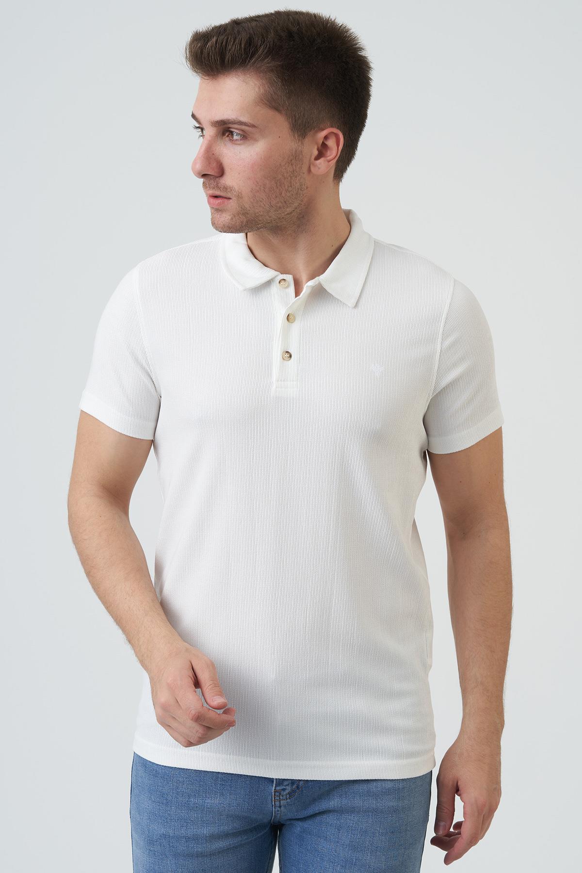 White StoneWHİTE STONE  2024-Y  10204  YAKALI  TSHIRT    BEYAZ