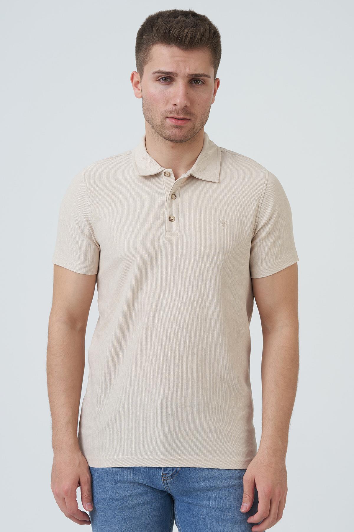 White StoneWHİTE STONE  2024-Y  10204  YAKALI  TSHIRT    A.BEJ