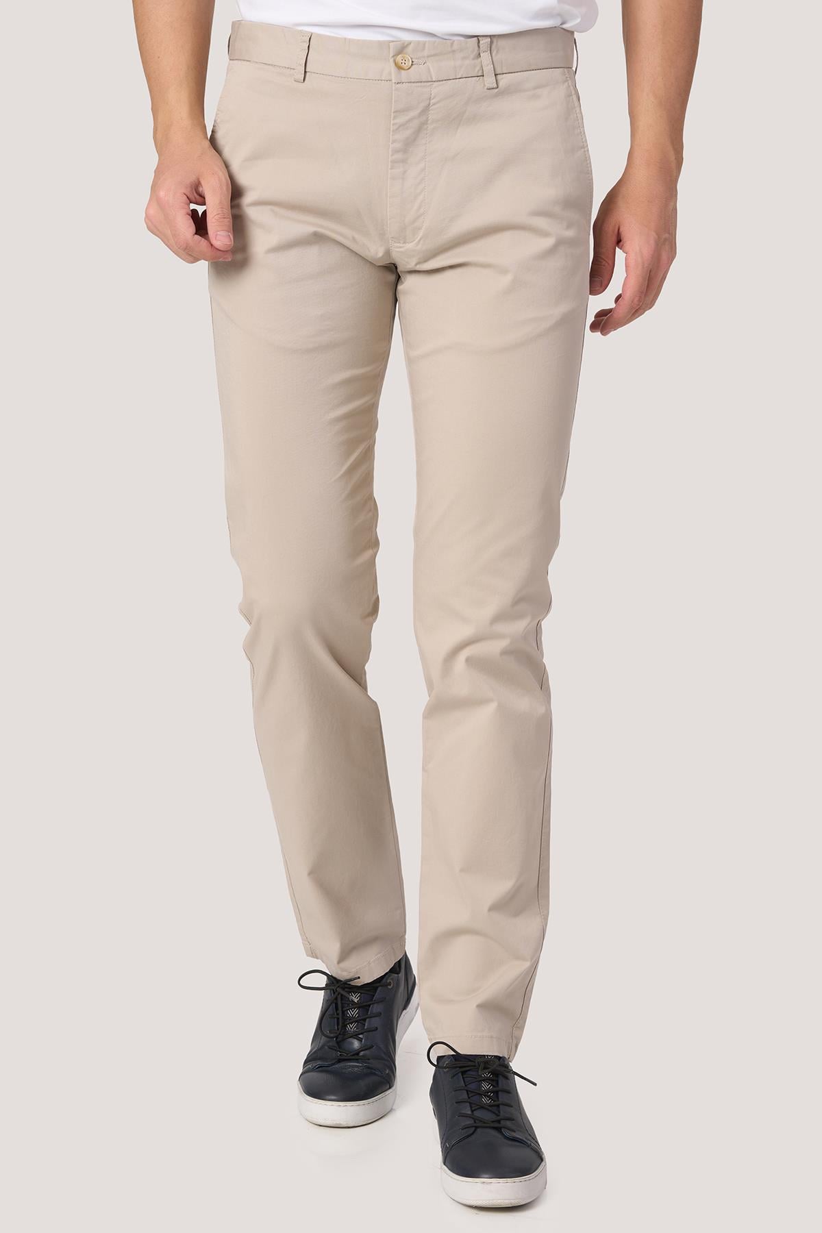 White StoneWHİTE STONE  2025-k  P1046 ZAHA GABARDIN KETEN PANTOLON    BEJ