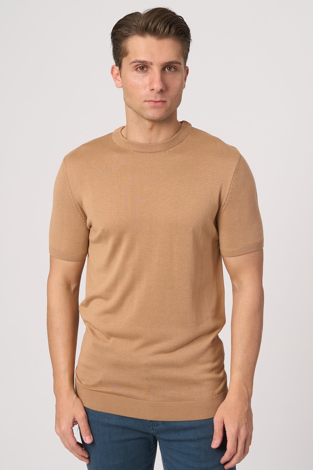 White StoneWHİTE STONE  2025-Y  25255 O YAKA BASIC  TSHIRT    VİZON