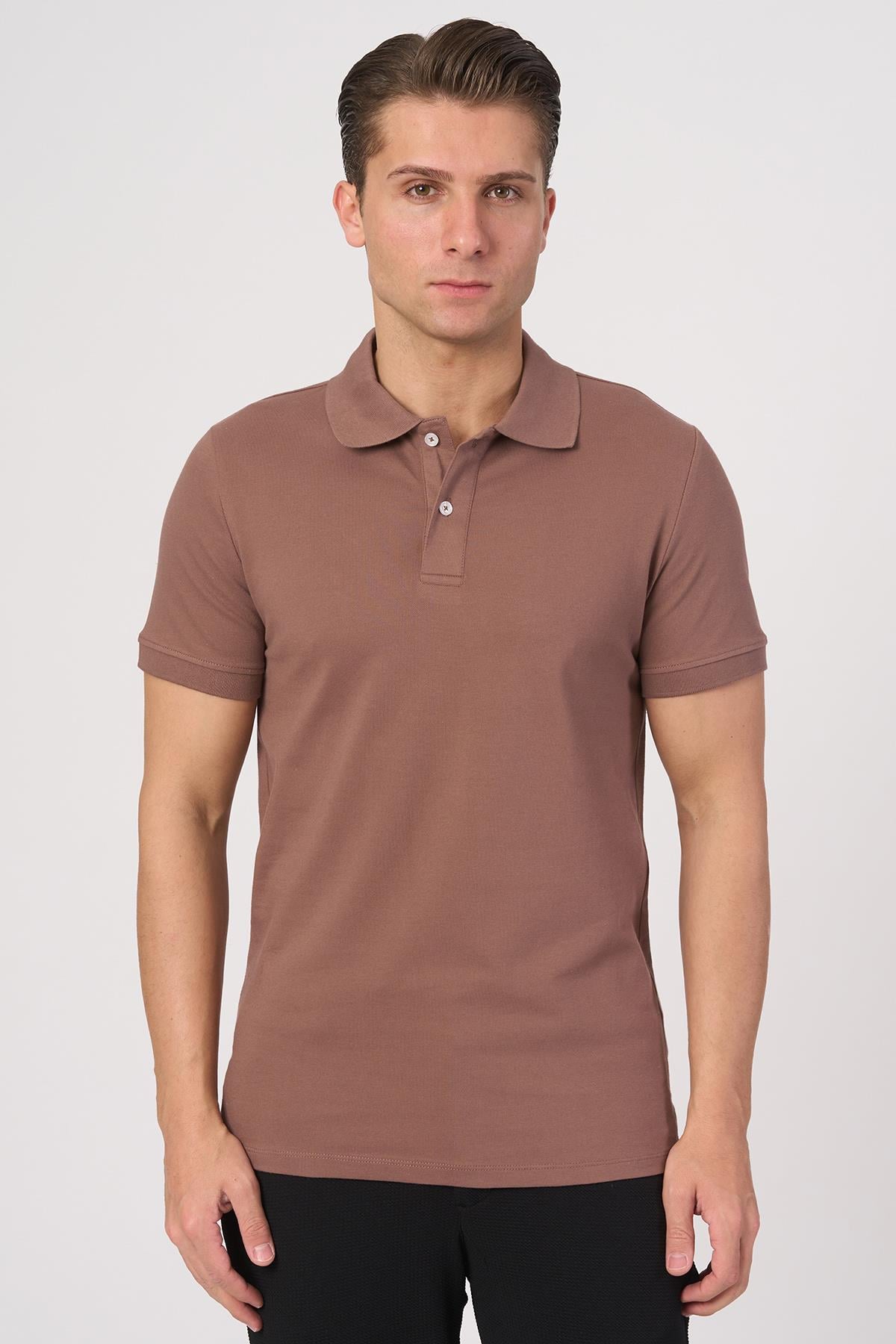 White StoneWHİTE STONE  2025-Y  2570-Y POLA YAKA TSHIRT    Taba