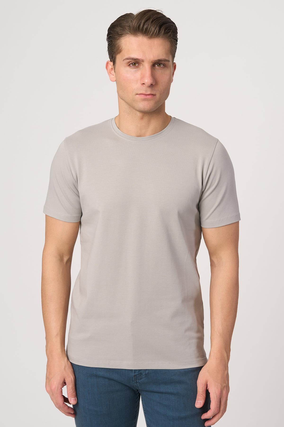 White StoneWHİTE STONE  2025-Y  2576  BİSİKLET YAKA TSHIRT    A.GRİ