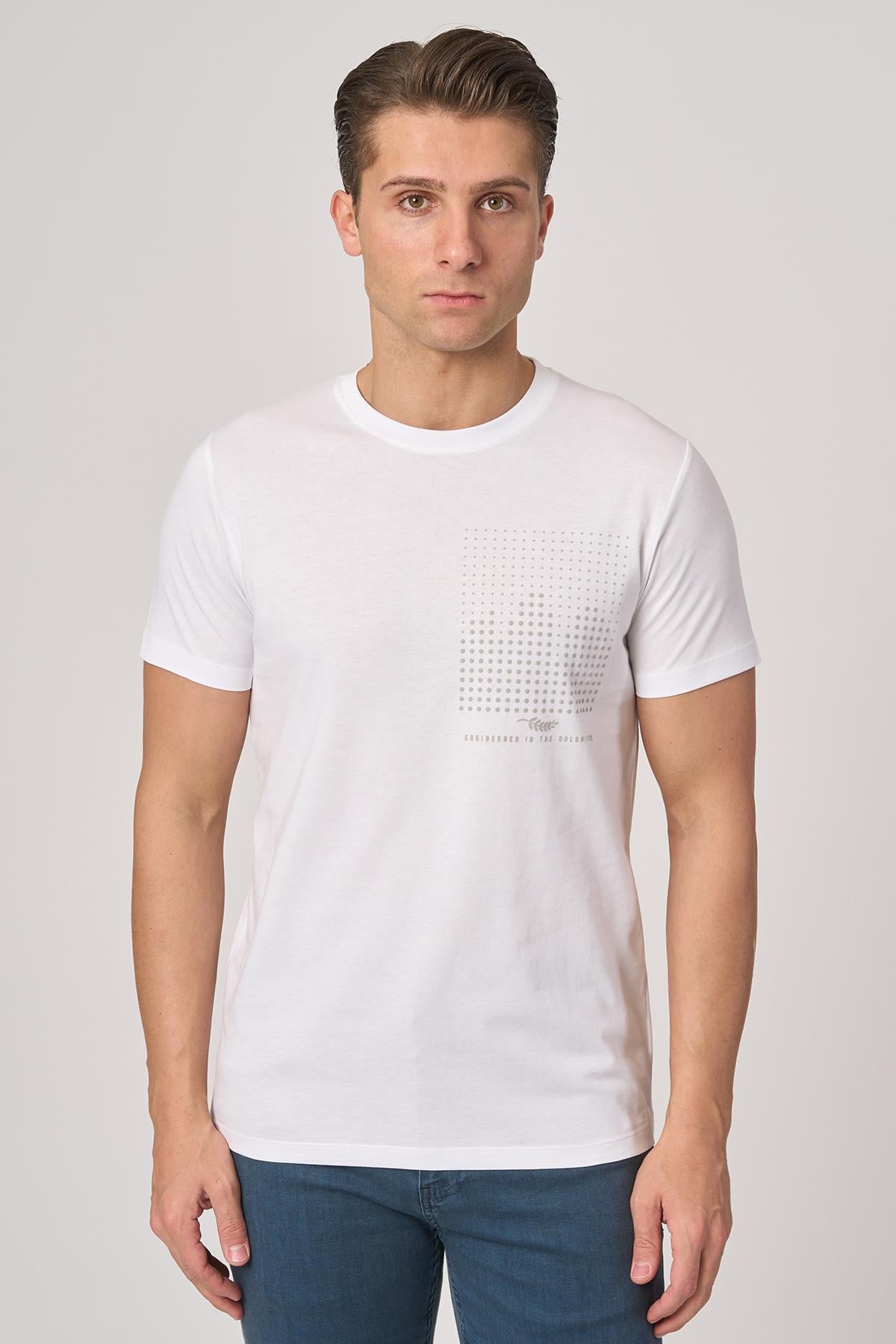 White StoneWHİTE STONE  2025-Y  3076  BİSİKLET YAKA TSHIRT    BEYAZ