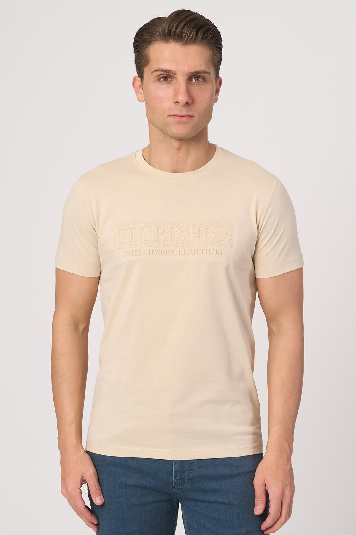 White StoneWHİTE STONE  2025-Y  3193  BİSİKLET YAKA TSHIRT    BEJ