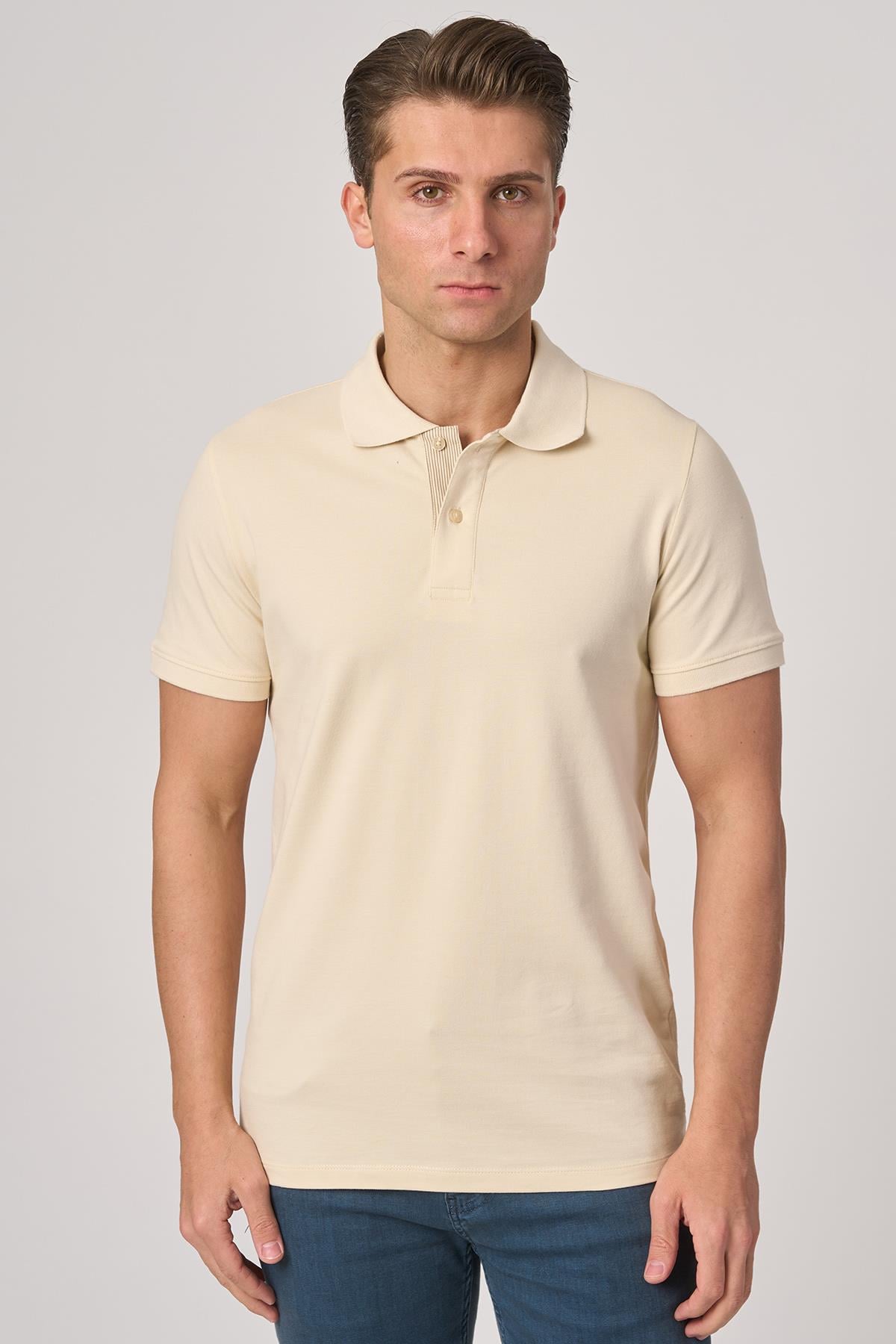 White StoneWHİTE STONE  2025-Y  3225-Y POLA YAKA TSHIRT    TAŞ