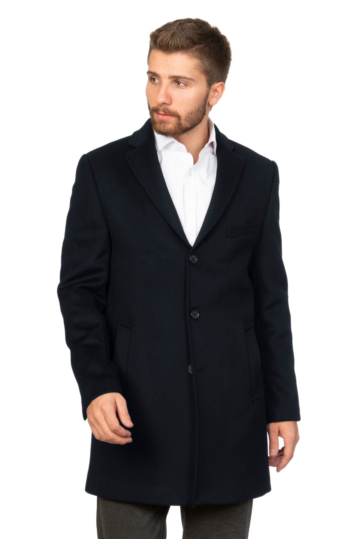 White StoneWhite Stone Dickenson Bay Slim Fit Kaşmir Kaban Lacivert