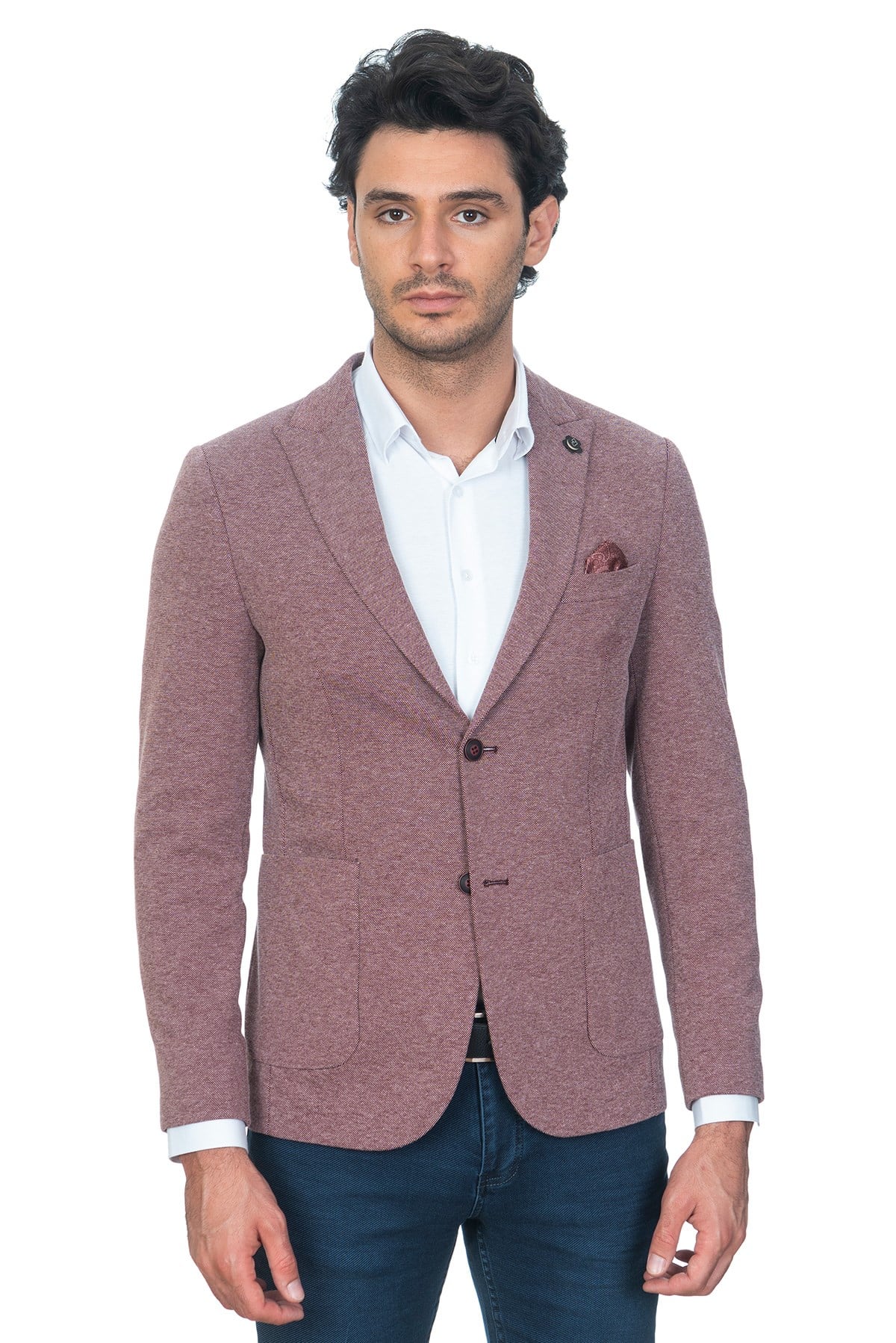 White StoneWhite Stone Liege Ceket Slim Fit Desenli Bordo