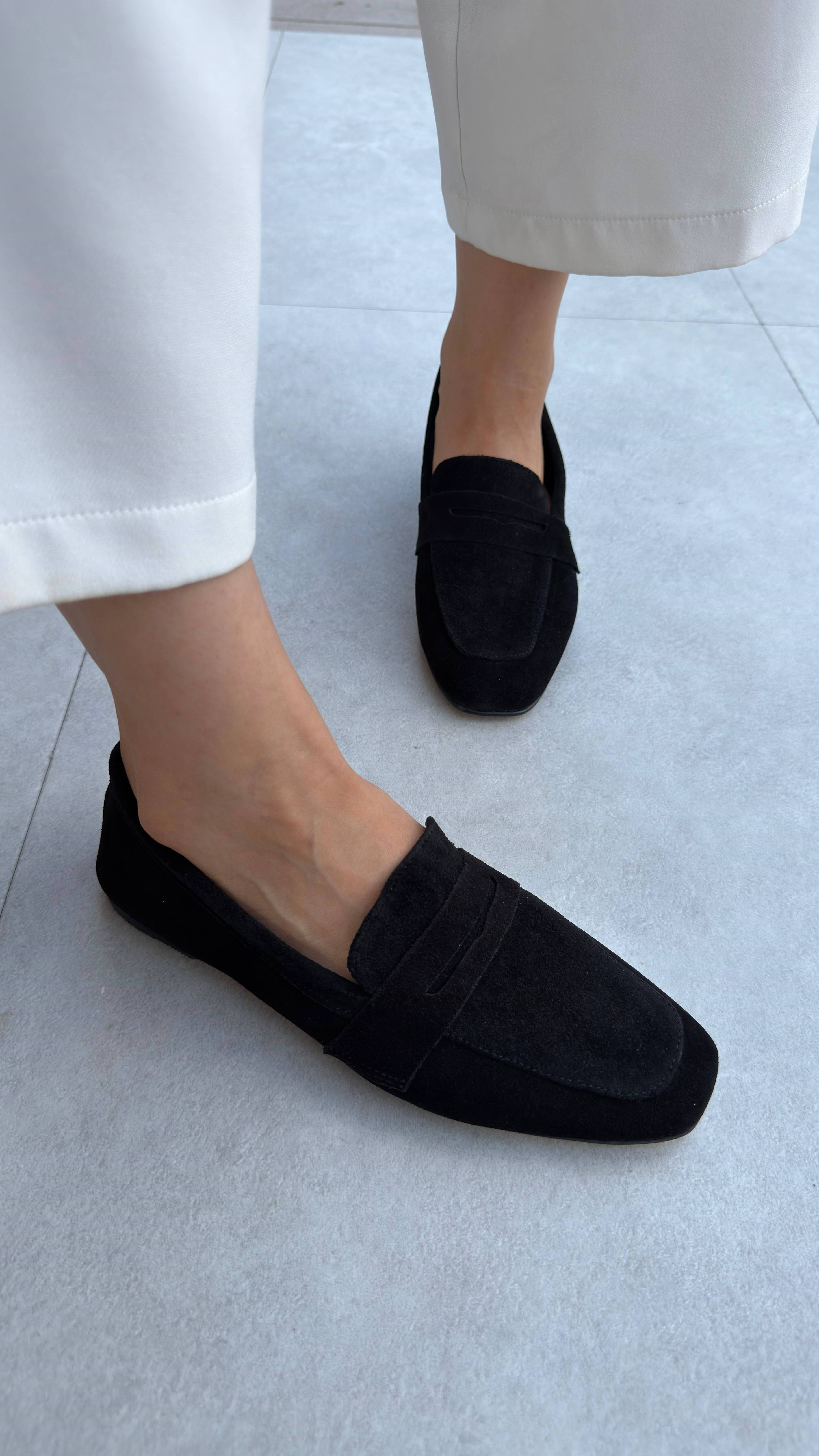 MOSE SİYAH HAKİKİ DERİ SÜET LOAFER
