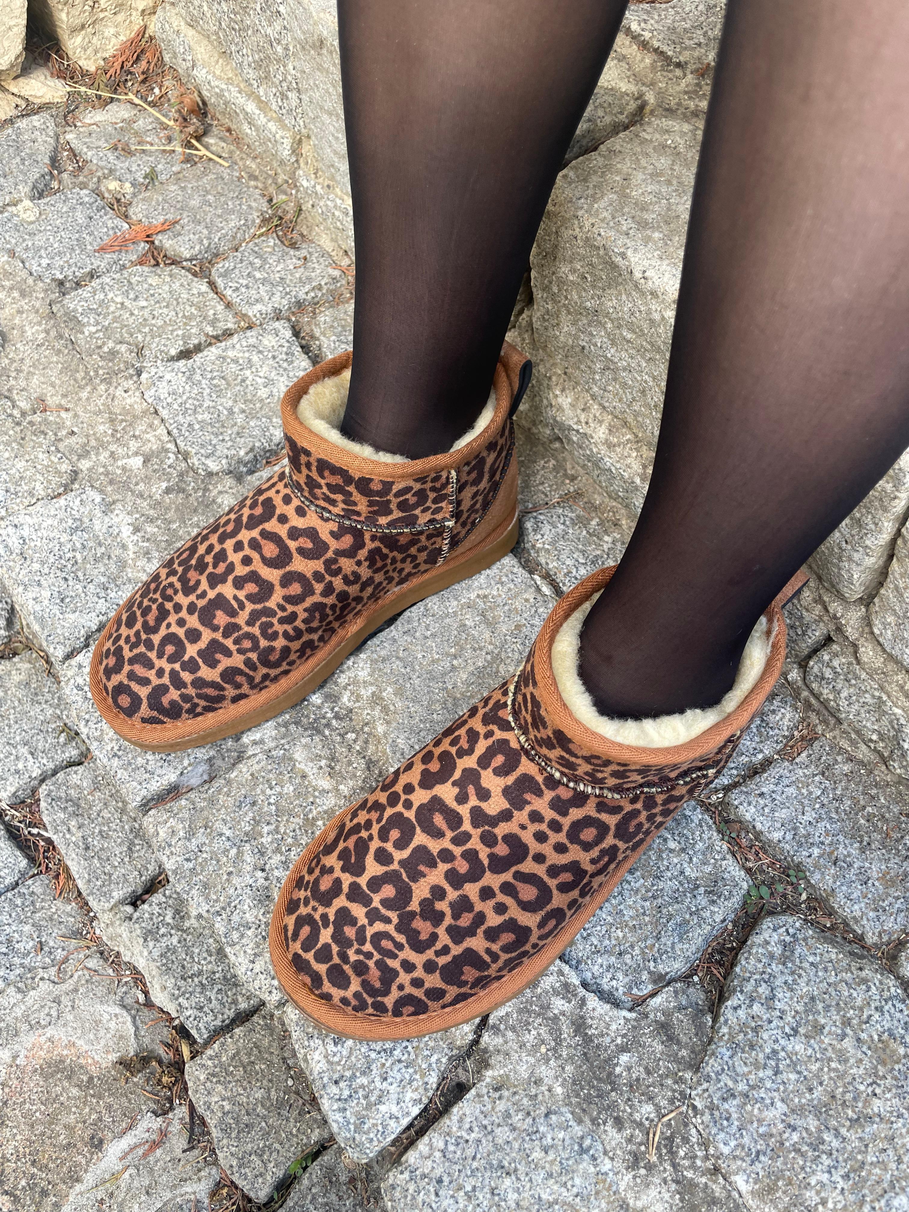 Nes ( Taba ) Leopar Desenli Kadın Bot